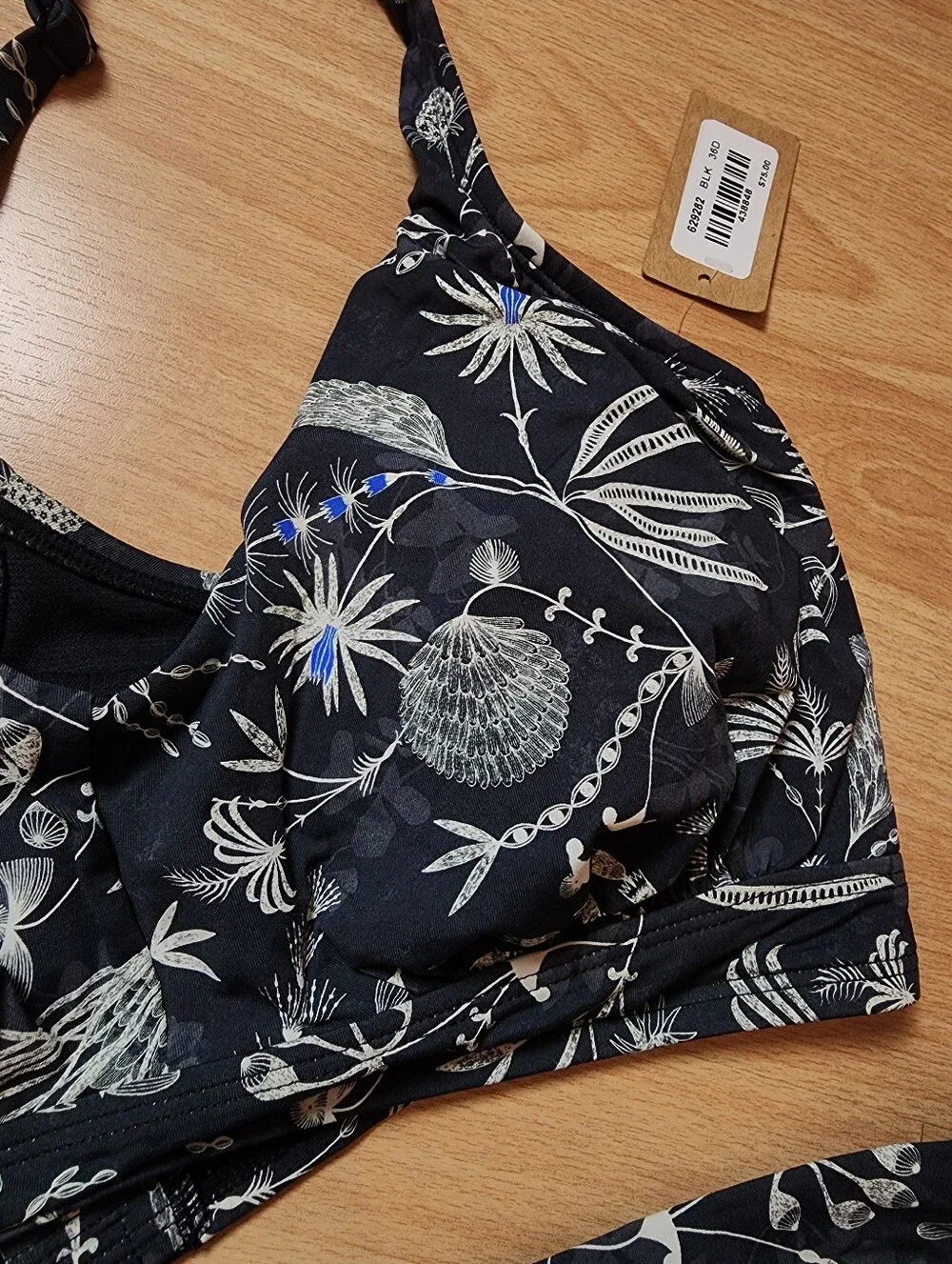 36D/M NWT Title Nine Bikini Set Underwire Grey Papyrus Swim Beach